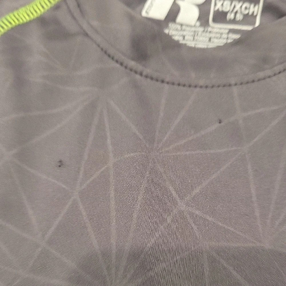 Russell Athletic Gray and Neon Green Performance Tee - Picture 5 of 6